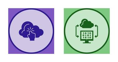 Cloud Computing and Cloud Coding Icon vector