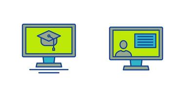 Online Course and distance Icon vector