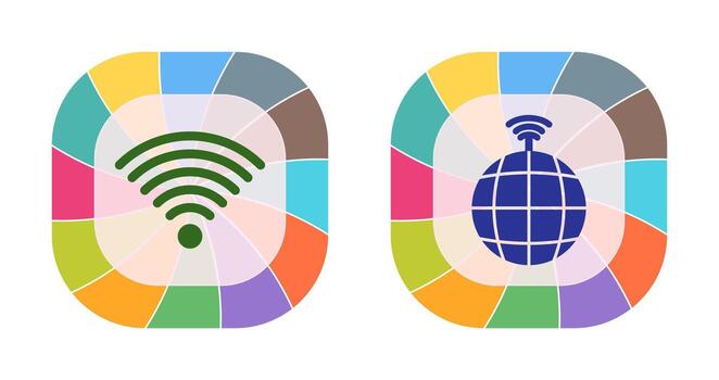 señal en usuario y global señales icono vector