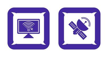 Disconnected Network and Satellite Icon vector