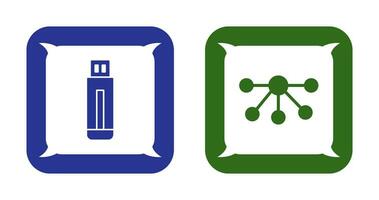 USB Drive and Nodes Icon vector