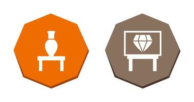 Vase Exhibit and Diamond Exhibit Icon vector