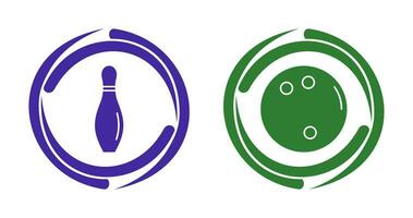 bowling pin and bowling ball Icon vector