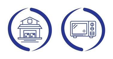 Warehouse and Microwave Icon vector