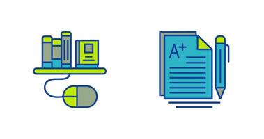 Digital Library and Essay Icon vector