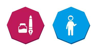 Ink and Pen and Museum Guide Icon vector