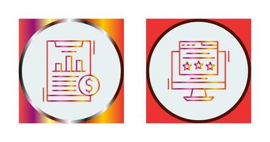 Financial Analytics and Webpage Icon vector