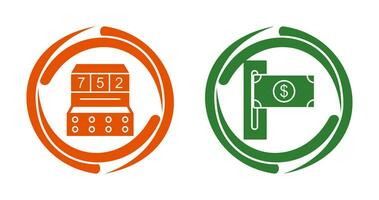 slot machine and slot of bills  Icon vector