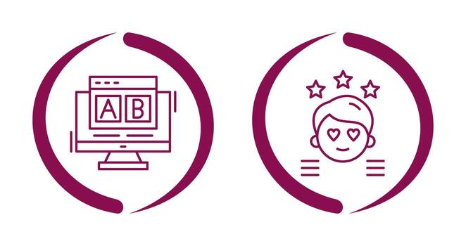 ab pruebas y ux revisión icono vector