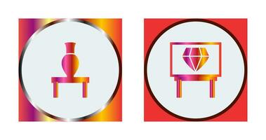 Vase Exhibit and Diamond Exhibit Icon vector