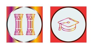 Column and Mortarboard Icon vector