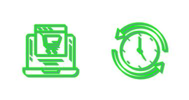 Add to Cart and Run time Icon vector