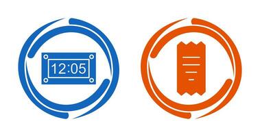 timer and receipt Icon vector