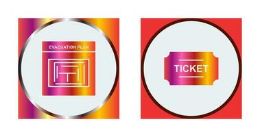 Evacuation Plan and Tickets Icon vector