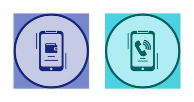 E wallet and Incoming Call Icon vector