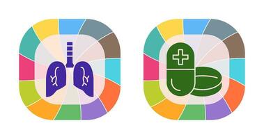 Lung and Medicine Icon vector