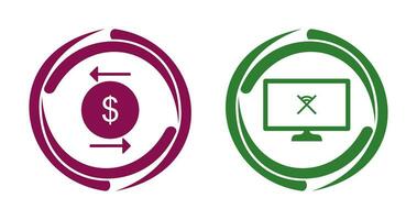 transaction and disconnected network  Icon vector