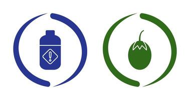 Vegetable plant and Pesticide Icon vector