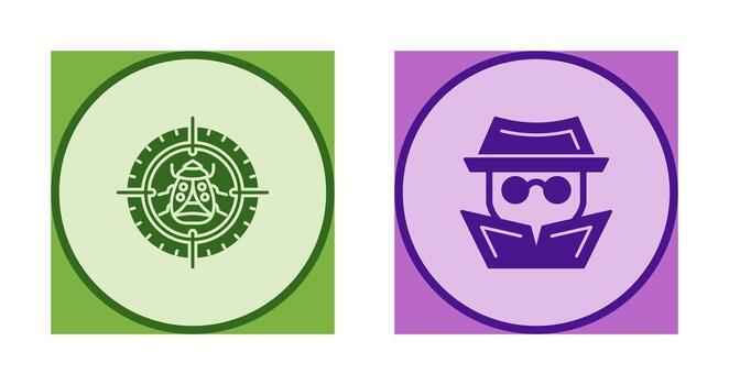 Bug Target and Hacker Icon vector