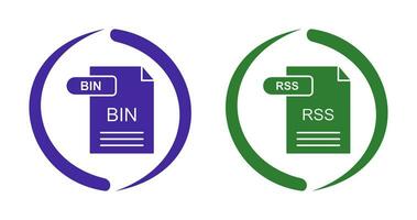 BIN and RSS Icon vector