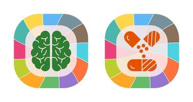 Brain and Capsule Icon vector