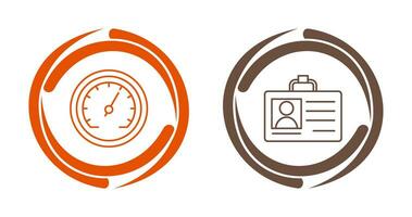 Id Card and Speedometer  Icon vector