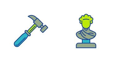 Hammer and Statue Icon vector