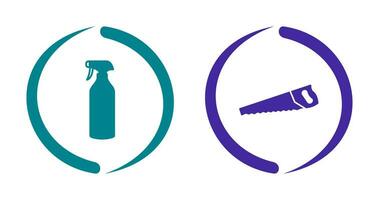 Spray bottle and Handsaw Icon vector