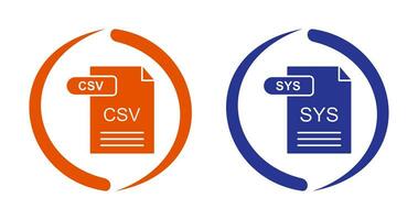 CSV and SYS Icon vector