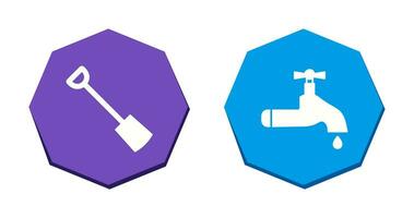 Hand Shovel and Water Tap Icon vector