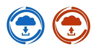 download from cloud upload to cloud  Icon vector