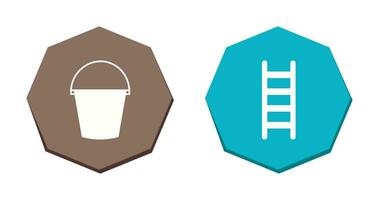 Water Bucket and Ladder Icon vector