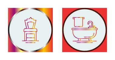 Chair and Bathtub Icon vector