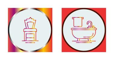 Chair and Bathtub Icon vector