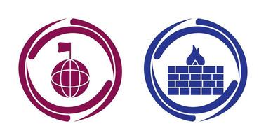 global signal and firewall Icon vector