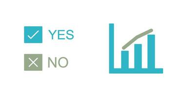 Yes No Option and Statistics Icon vector
