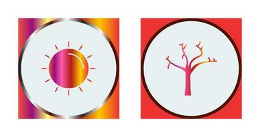 Sun and Tree Icon vector