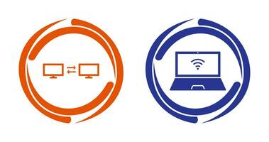 sharing system and connected laptop Icon vector