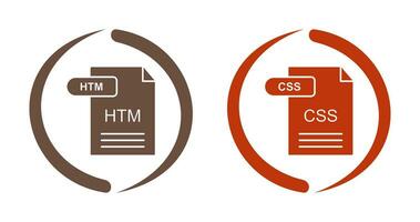 HTM and CSS Icon vector