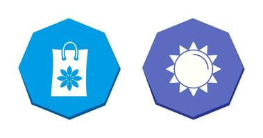 Pesticide Bags and Sun Icon vector