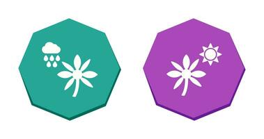 Flower with rain and Flower  Icon vector