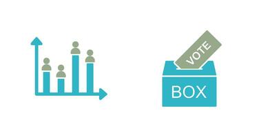 Giing Vote and Candidate and Graph Icon vector