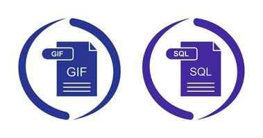 GIF and SQL Icon vector