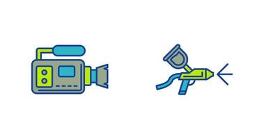 Airbrush and Video Camera Icon vector