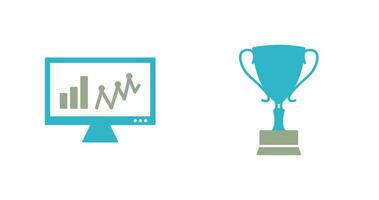 Online Stats and Award Icon vector