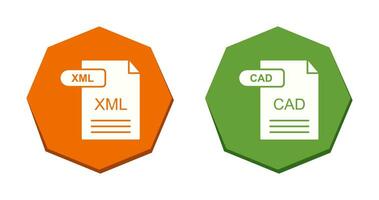 XML and CAD Icon vector