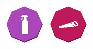 Spray bottle and Handsaw Icon vector