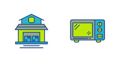 Warehouse and Microwave Icon vector