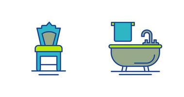 Chair and Bathtub Icon vector