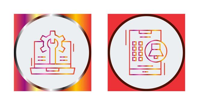Alarm and Web Development Icon vector